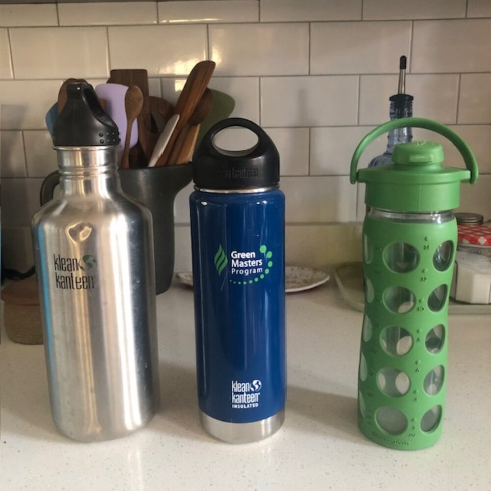 Lot of three water bottles - 2 Klean Kanteen and 1 Life Factory